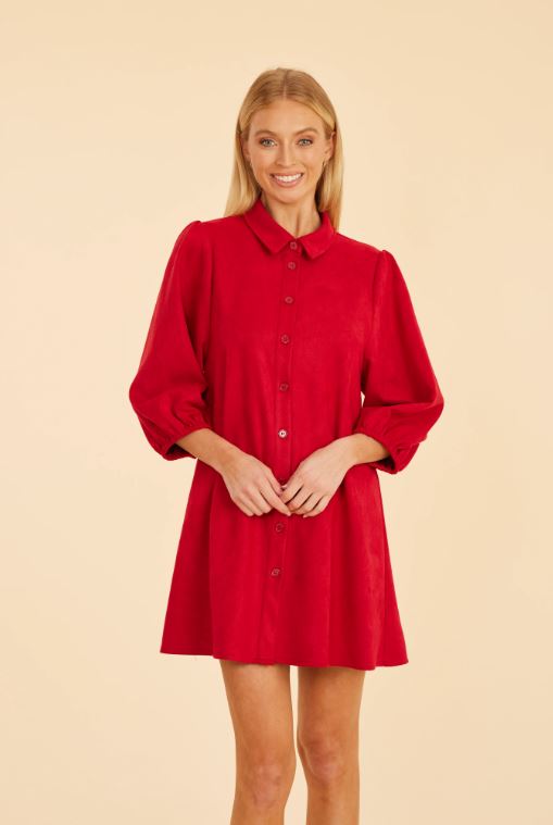 DOLCE CABO COLLARED SUEDE SWING DRESS