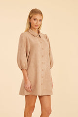 DOLCE CABO COLLARED SUEDE SWING DRESS