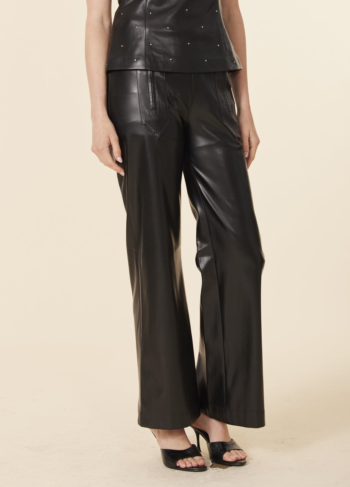 DOLCE CABO ZIPPER LEATHER TROUSER