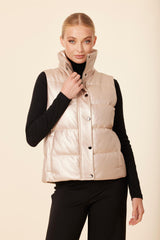 DOLCE CABO LEATHER PUFFER VEST