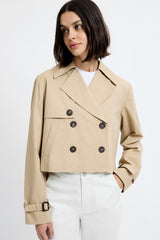 FRENCH CONNECTION CROPPED TWILL TRENCH