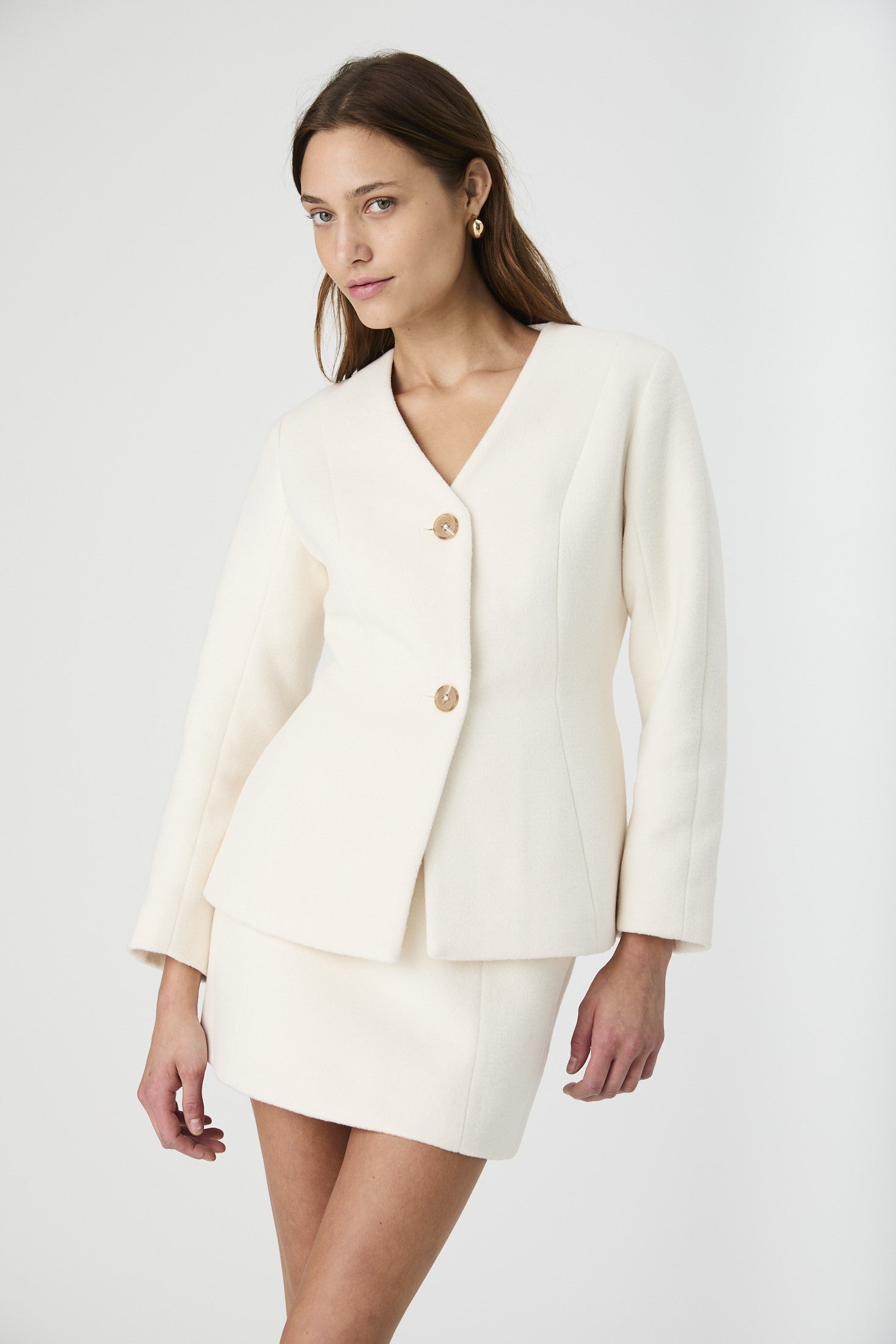 FRENCH CONNECTION TEXTURED BOILED WOOL SLV JACKET