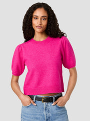 FRENCH CONNECTION YULIA KNIT PUFF SLEEVE TOP