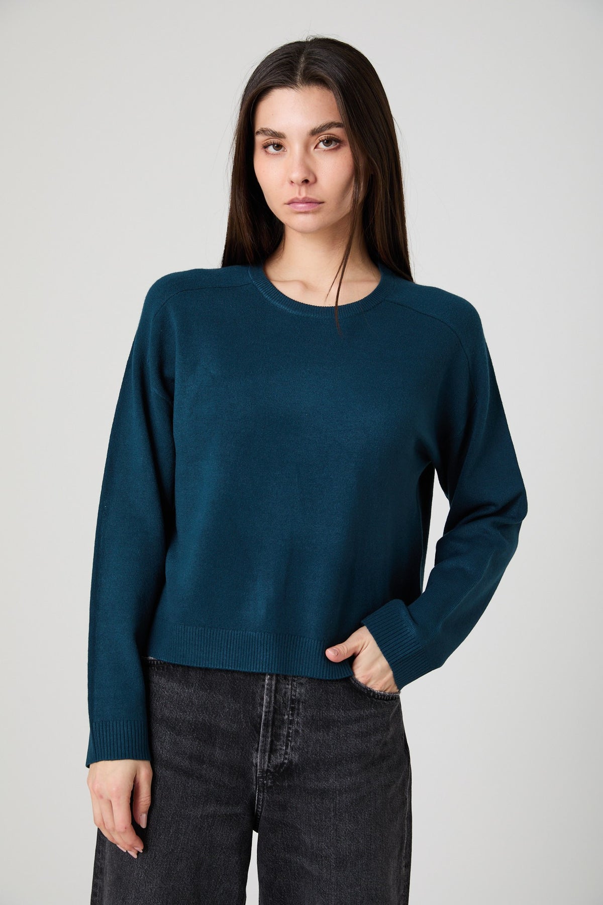 FRENCH CONNECTION BABYSOFT OVERSIZED CREW PULLOVER