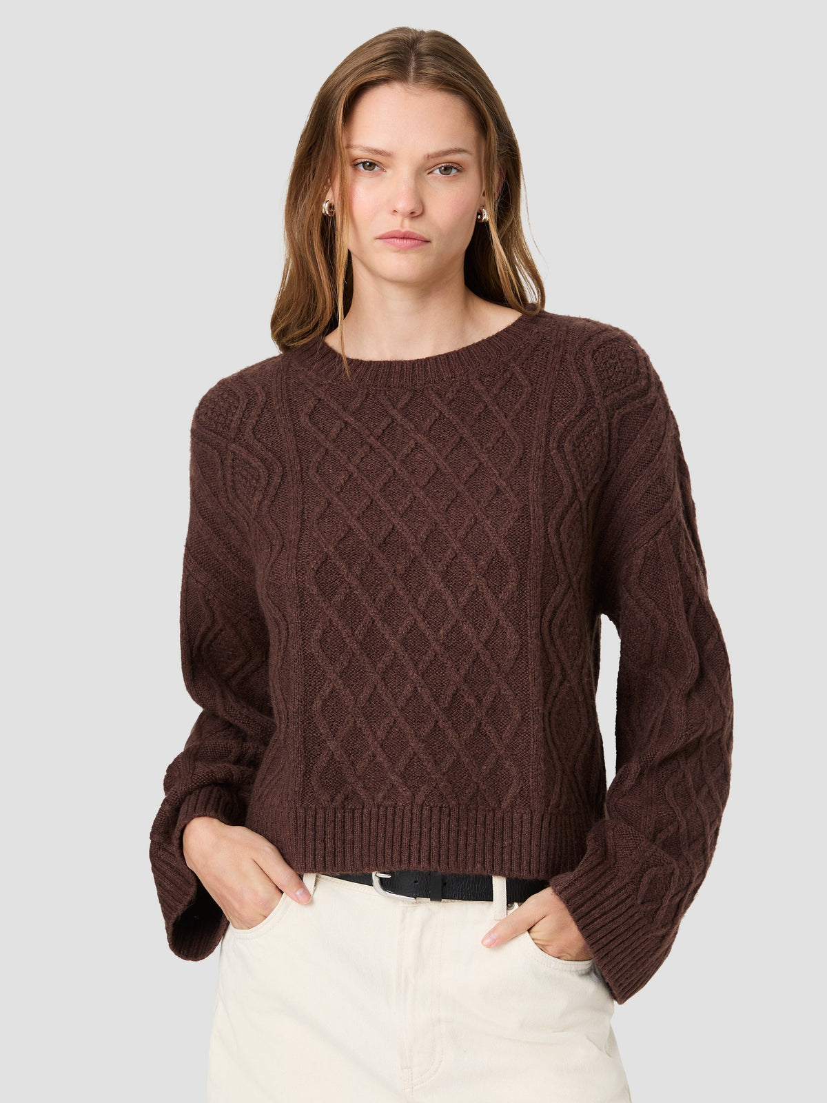 FRENCH CONNECTION WESLEY KNIT CABLE STITCH PULLOVE