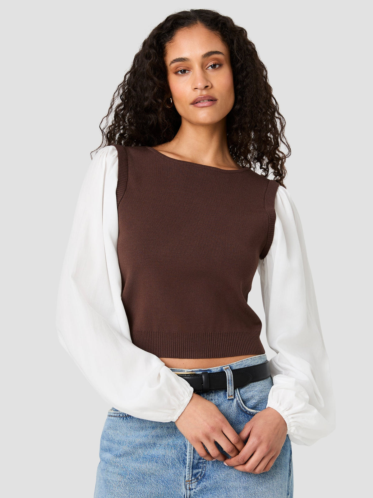 FRENCH CONNECTION MAXIME KNIT LS TOP