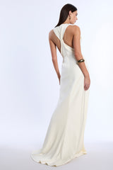 BCBGMAXAZRIA COWL HALTER GOWN