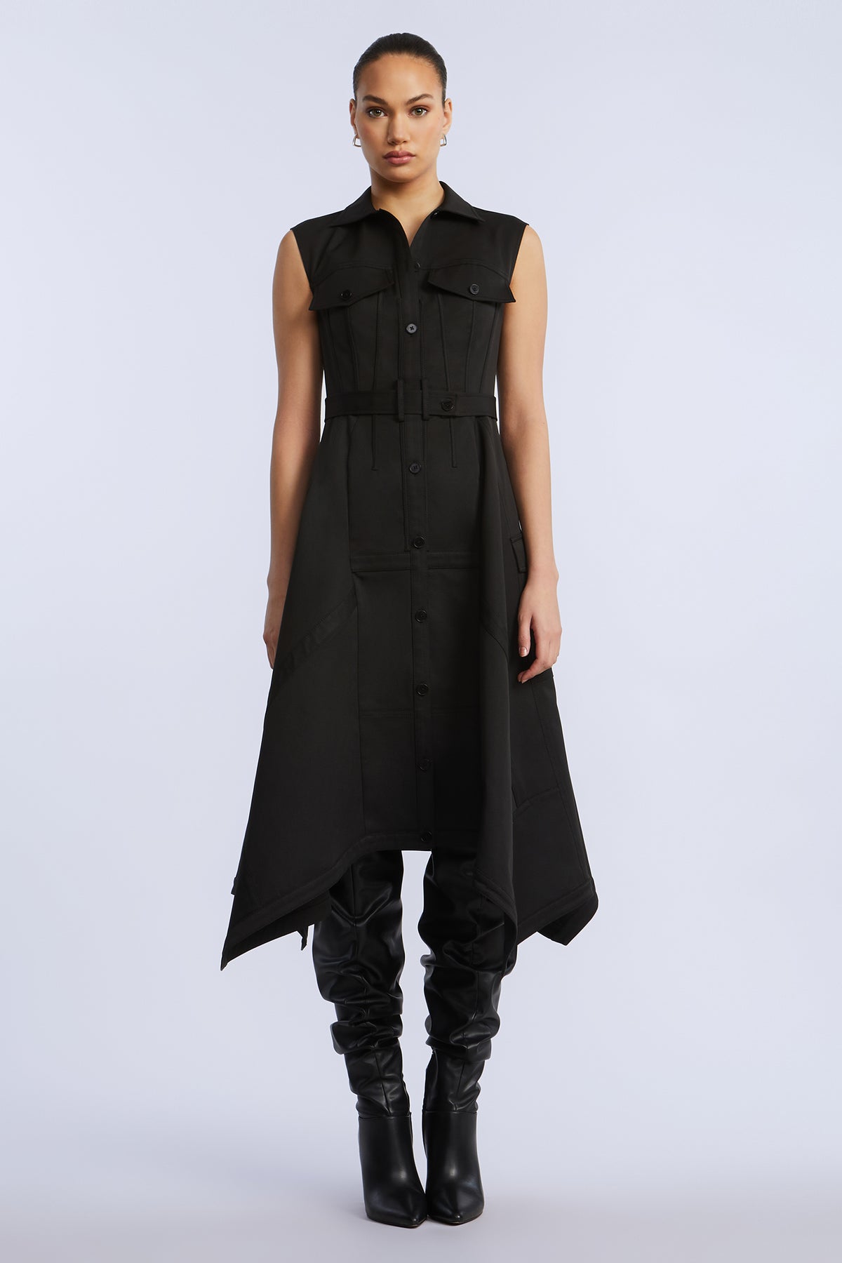 BCBG SCARF HEM DRESS
