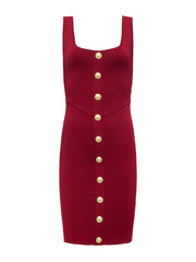 L'AGENCE SOLEIL SQUARE NECK KNIT DRESS