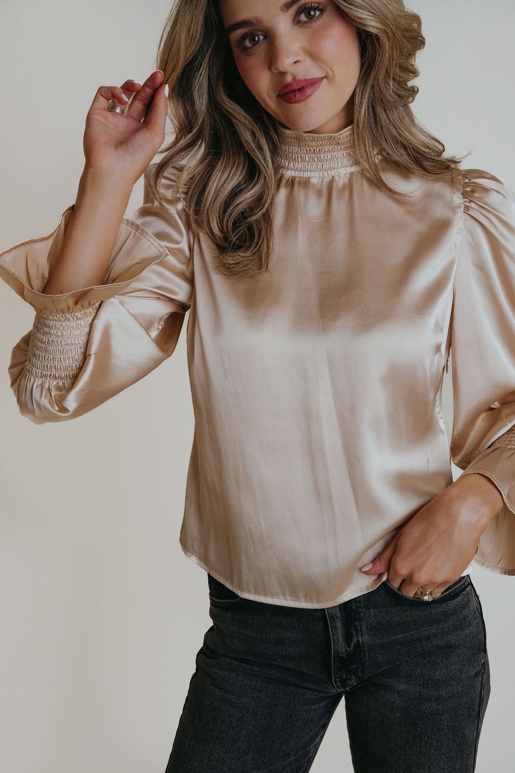 LAROQUE HEATHER RUFFLE SLV TOP
