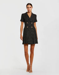 MACDUGGAL BLAKC TWEED DOUBLE BREASTED DRESS