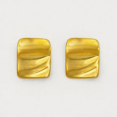 ELLEMADERA BRUSHED METAL GEOMETRIC SHAPE EARRING
