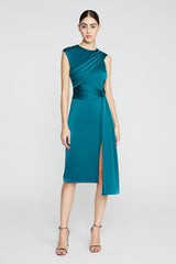 THEIA JOSIE DRAPED COCKTAIL DRESS