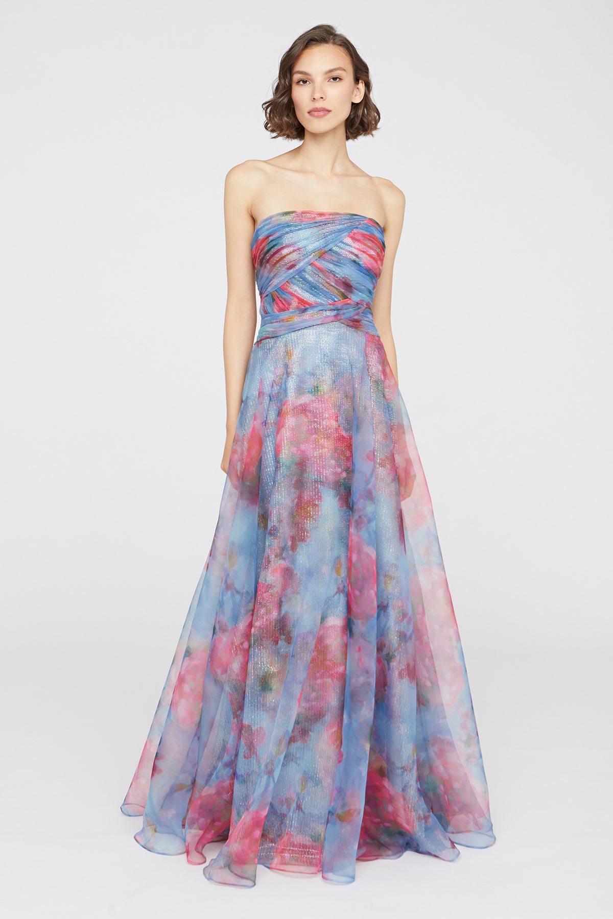 THEIA GISELLE STRAPLESS ORGANZA GOWN