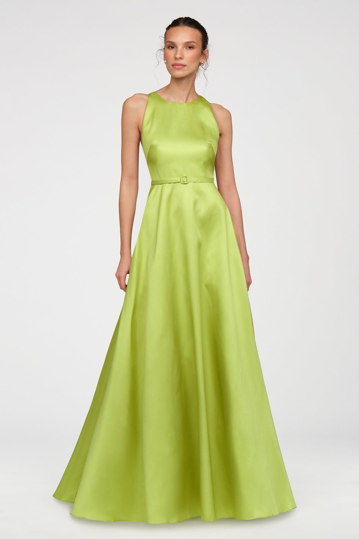 THEIA MINTA MIKADO HALTER GOWN