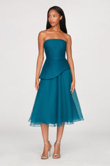 THEIA VEDA STRAPLESS MIDI DRESS