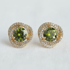 ELLEMADERA ZIRCON GEOMETRIC STUD EARRING