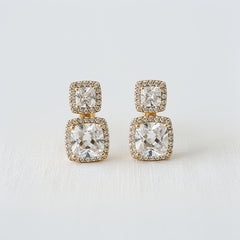ELLEMADERA GEOMETRIC INSPIRED DROP EARRING W SPARK