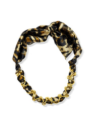 KRISTALIZE JEWLERY CHAINED LEOPARD SCARF NECKLACE