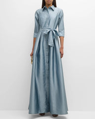 TERI JON TAFFETA SHIRT WAIST DRESS