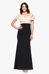 BETSY&ADAM OFF SHOULDER SWEETHEART GOWN