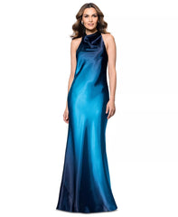 BETSY&ADAM OMBRE DRAPE NECK GOWN