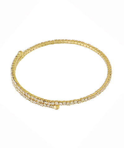 GS RHINESTONE THIN COILED WIRE BRACELET
