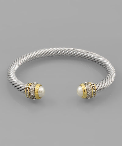GS FACETED STONE CUFF