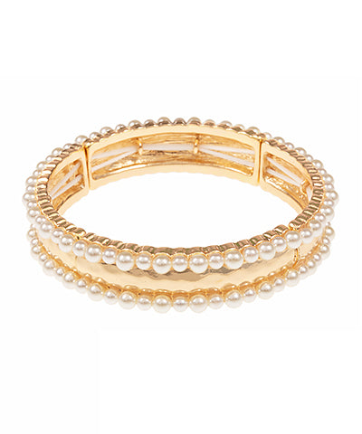 GS EDGE PAVE PEARL BRACELET