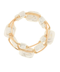 3 ROW SQUARE PEARL BRACELET