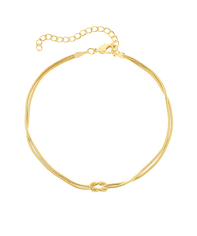 GS DOUBLE SNAKE KNOTTED CHAIN NECKLACE