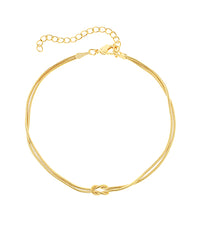 GS DOUBLE SNAKE KNOTTED CHAIN NECKLACE