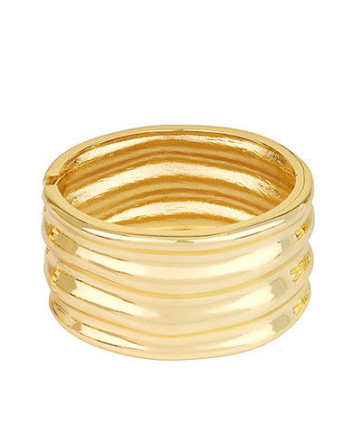 GS RIBBED METAL HINGED BRACELET