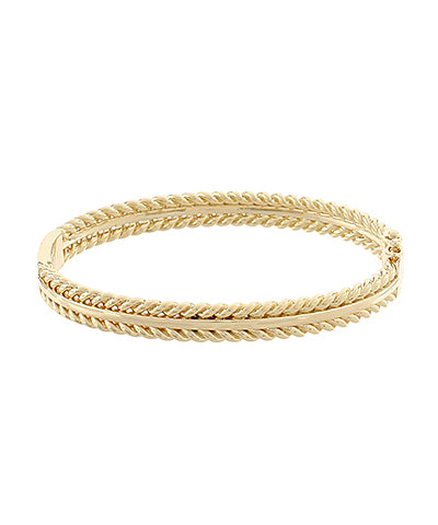GS TEXTURED AND TWISTED PATTERN BANGLE BRACELET