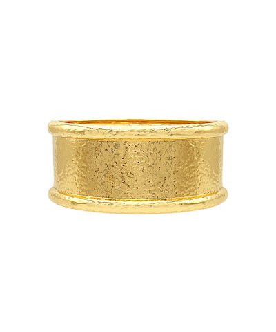 GS WIDE & HAMMERED BANGLE BRACELET