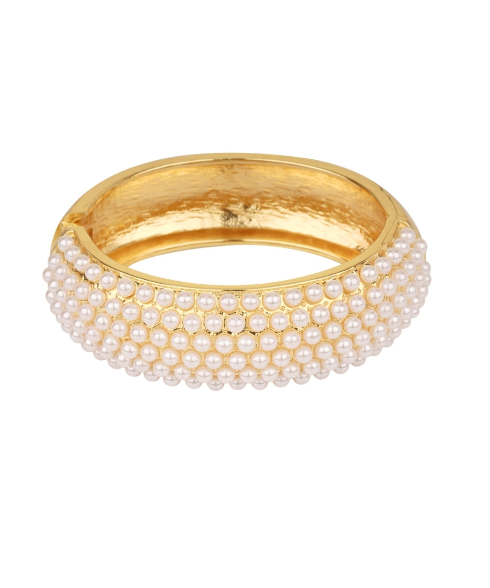 GS PAVE PEARL BANGLE BRACELET