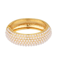 GS PAVE PEARL BANGLE BRACELET