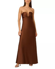 ADRIANNA PAPELL STRAPLESS V GOWN
