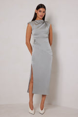 ELLE ZEITOUNE AMBER DRAPED NECKLINE DRESS