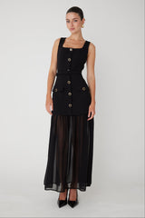 JS71 ANNETTE SHORT SLV LONG DRESS