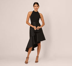 ADRIANNA PAPELL MOCK NECK CUT IN COCKTAIL DRESS