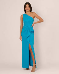 ADRIANNA PAPELL ONE SHOULDER SCUBA GOWN