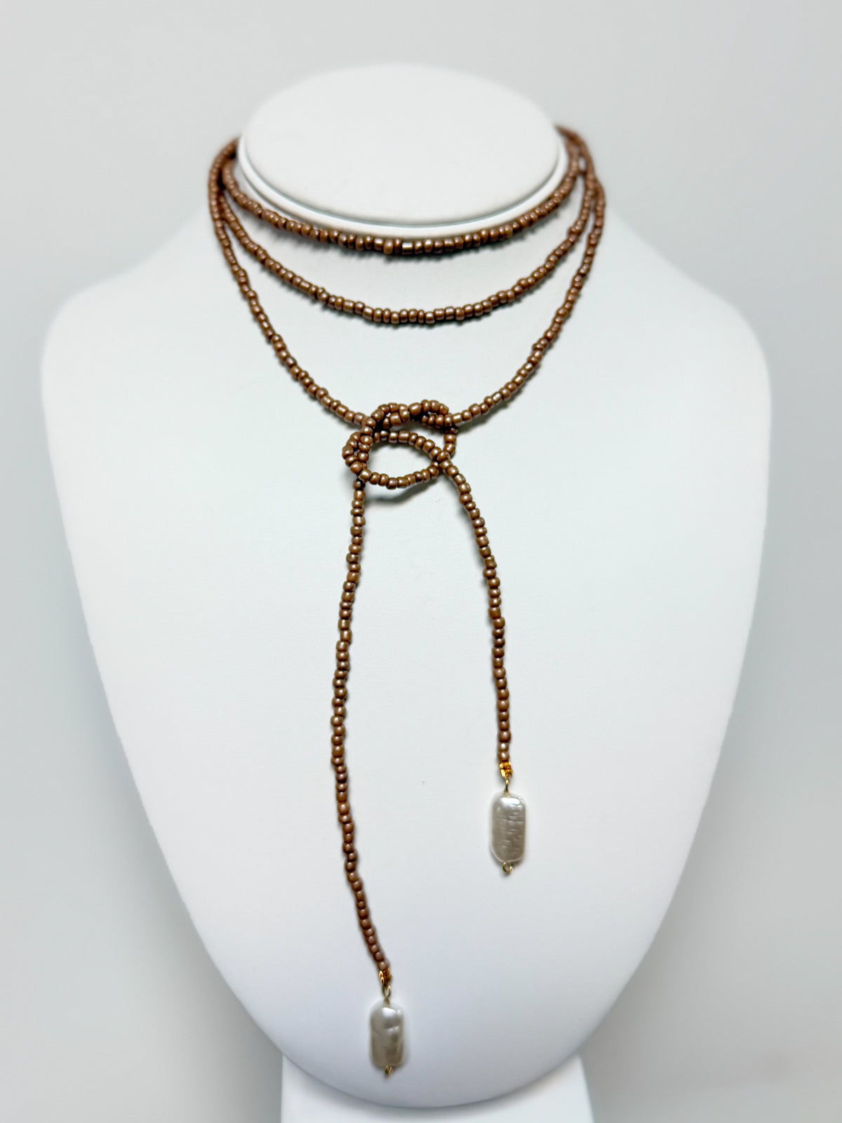 LINKANDLOVE BEADED WRAP NECKLACE