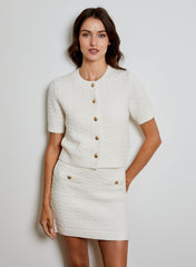 DESIGN HISTORY CREW NECK SHORT SLEEVE CARDIGAN