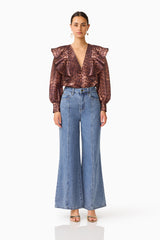 CURAAE ZAMIRA BELL SLEEVE BLOUSE