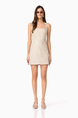 CURAAE CELINA LEATHER MINI DRESS
