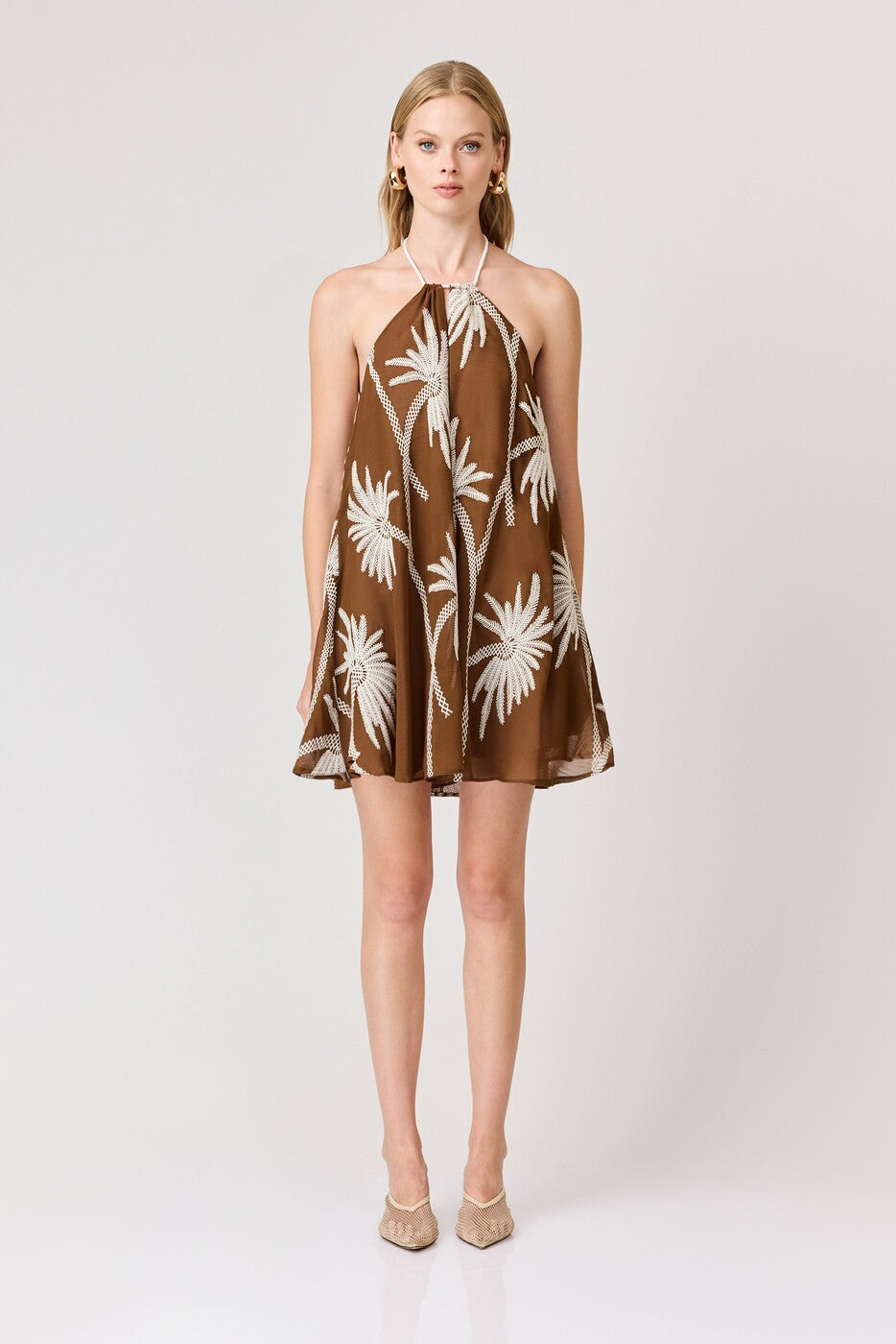 CURAAE RIKKI EMBROIDERED MINI DRESS