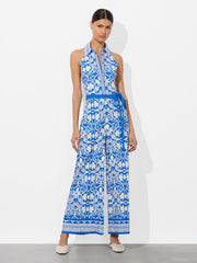 ALICE + OLIVIA ALARA WIDE LEG HALTER JUMPSUIT