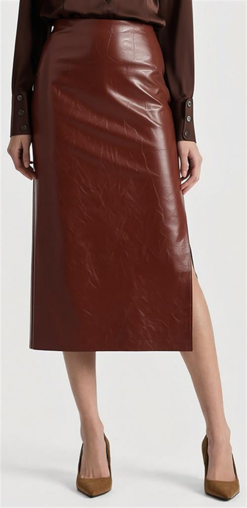 ALICE + OLIVIA MAEVE VEGAN SLIP SKIRT W SLIT