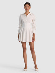 ALICE + OLIVIA EDIE CORSET BUTTON DOWN MINI DRESS